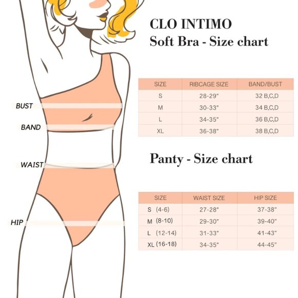 CLO intimo Eco Lace Brallette and bikini set Peach L (smaller fit) - Picture 5 of 5